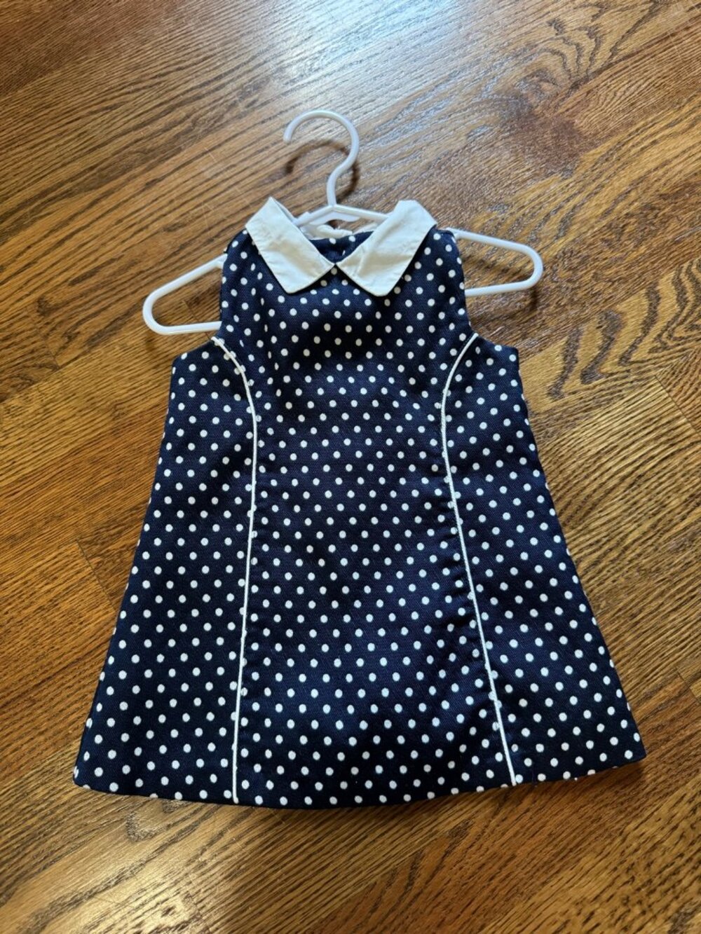 Janie and Jack Navy Polka Dot Collared Dress | 12-18 Months